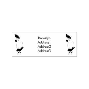 Sulphur-crested cockatoo bird cartoon illustration rubber stamp