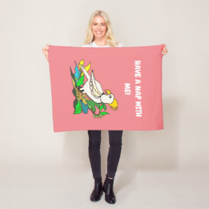 Sulphur crested cockatoo fleece blanket
