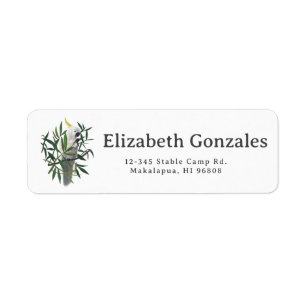 Sulphur-Crested Cockatoo in Tree Illustration Return Address Label