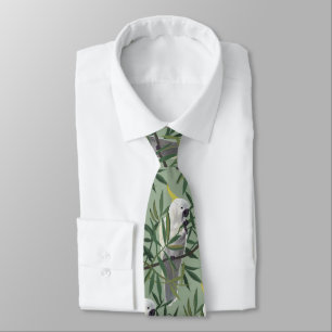 Sulphur-Crested Cockatoo in Tree Illustration Tie
