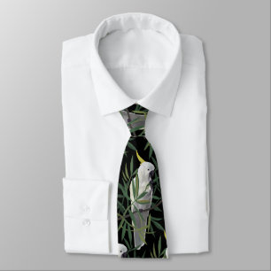 Sulphur-Crested Cockatoo in Tree Illustration Tie