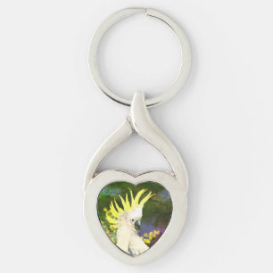 Sulphur crested cockatoo Parrot Key Ring