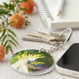 Sulphur crested cockatoo Parrot Key Ring