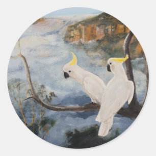 Sulphur-Crested Cockatoos in The Blue Mountains' Classic Round Sticker