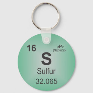 Sulphur Individual Element of the Periodic Table Key Ring