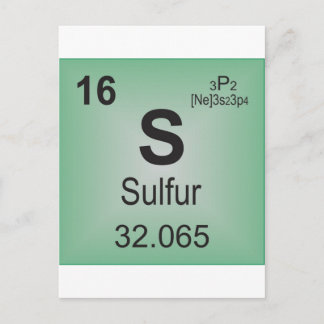 Sulphur Individual Element of the Periodic Table Postcard
