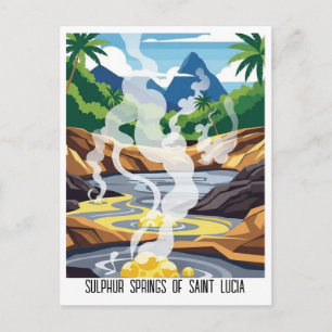 Sulphur Springs of Saint Lucia Travel Postcard