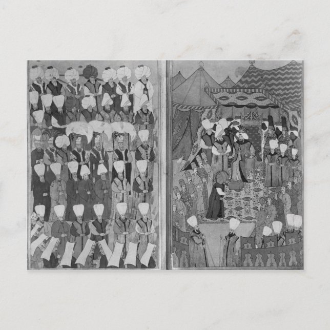 Sultan Ahmed III Distributing Money Postcard (Front)