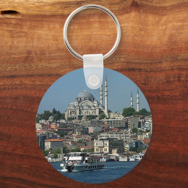  Sultan Ahmed & Istanbul panorama, Turkey Key Ring (Front)