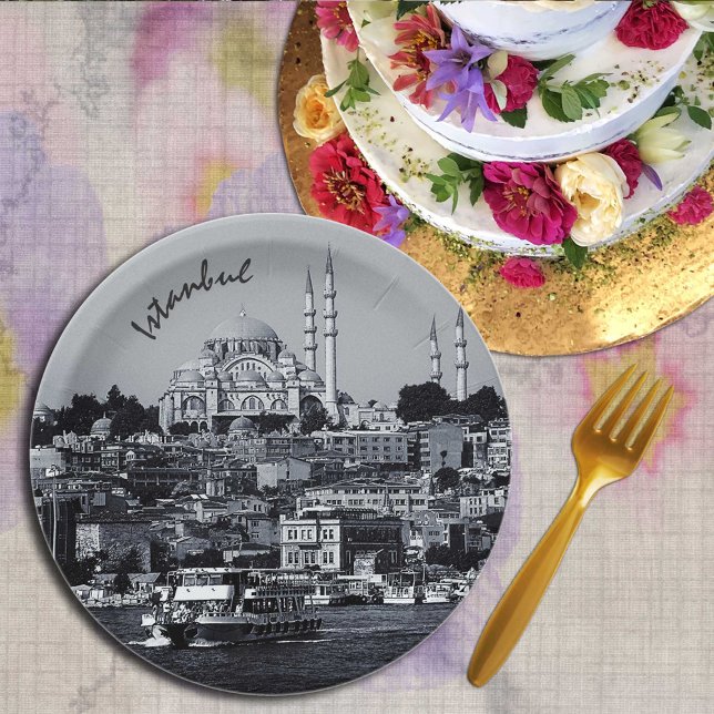  Sultan Ahmed & Istanbul panorama, Turkey / party  Paper Plate (Creator Uploaded)