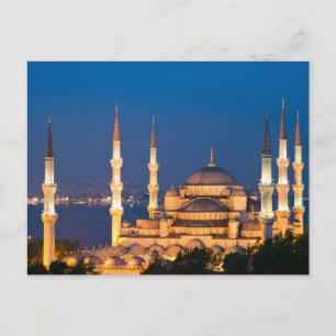 Sultan Ahmed Mosque during twilight Postcard