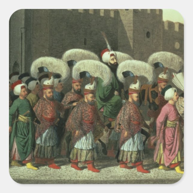 Sultan Mahmud II in Procession, 1809 Square Sticker (Front)