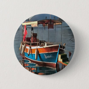 Sultan Taxi Boat Marmaris Nautical Art 6 Cm Round Badge