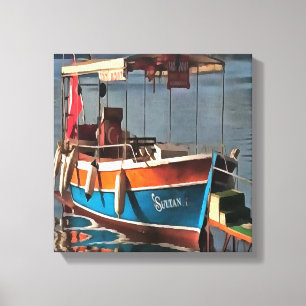 Sultan Taxi Boat Marmaris Nautical Art Canvas Print