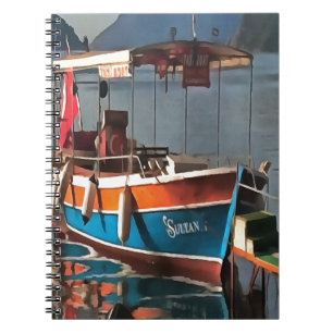 Sultan Taxi Boat Marmaris Nautical Art  Notebook