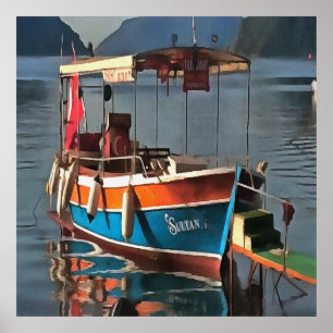 Sultan Taxi Boat Marmaris Nautical Art  Poster