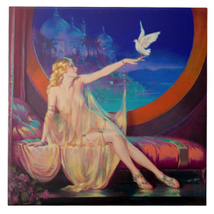 Sultana the Arabian Sultan's Concubine 1925 Ceramic Tile