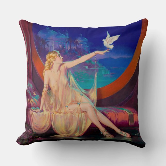 Sultana the Arabian Sultan's Concubine 1925 Cushion (Front)