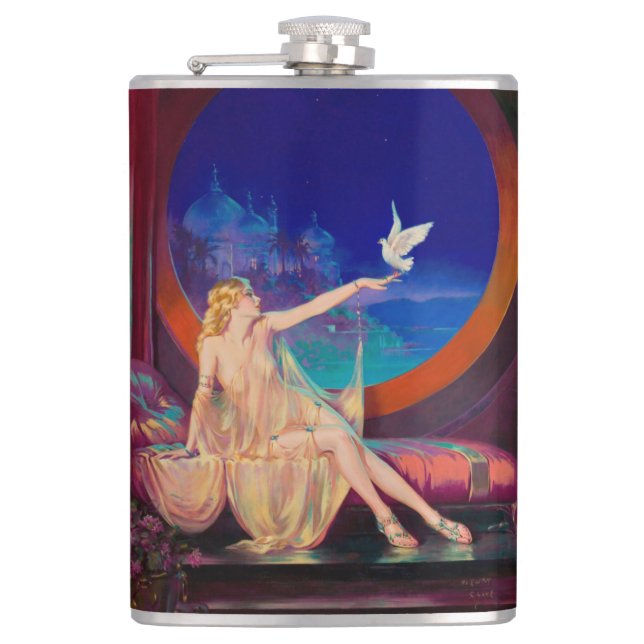 Sultana the Arabian Sultan's Concubine 1925 Hip Flask (Front)