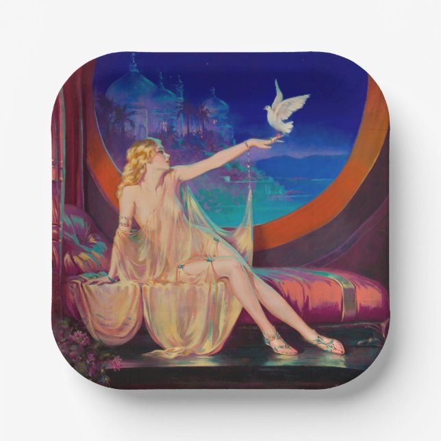Sultana the Arabian Sultan's Concubine 1925 Paper Plate (Front)