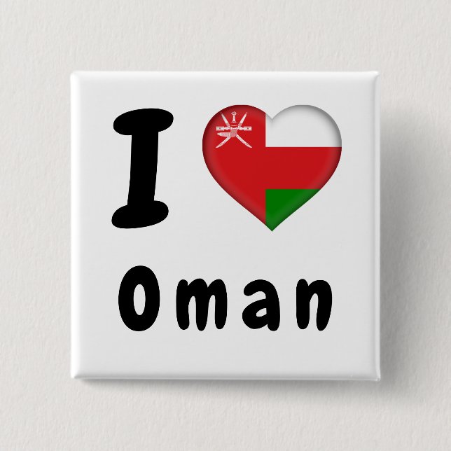 Sultanate of Oman Flag 15 Cm Square Badge (Front)