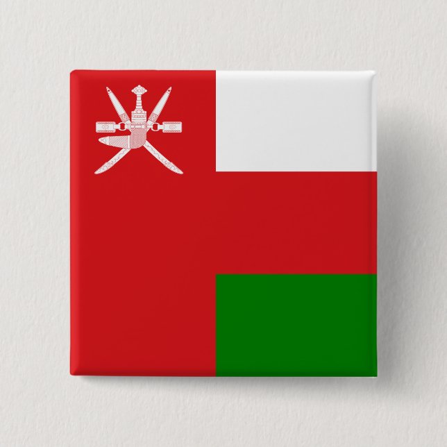 Sultanate of Oman Flag 15 Cm Square Badge (Front)