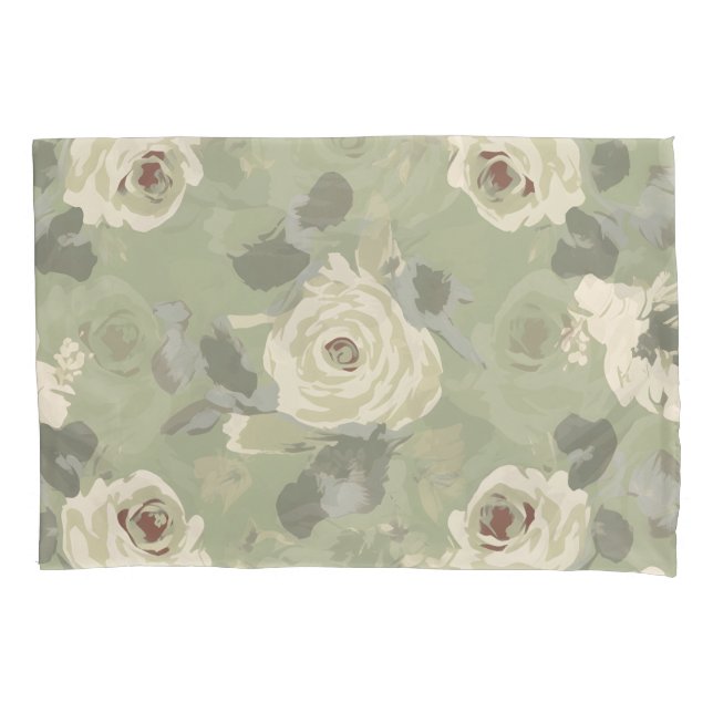 Sultry and sophisticated darker pastel rose design pillowcase (Front)