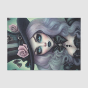 Sultry Mad Hatter Purple Hair Decoupage Paper 