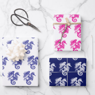 Sultry Mermaid Riding Seahorse DIY Colours B,HP,W/ Wrapping Paper Sheet