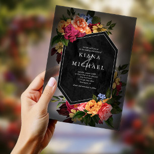 Sultry Nights Floral Wedding ID829 Invitation