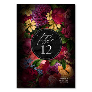 Sultry Nights Floral Wedding ID829 Table Number