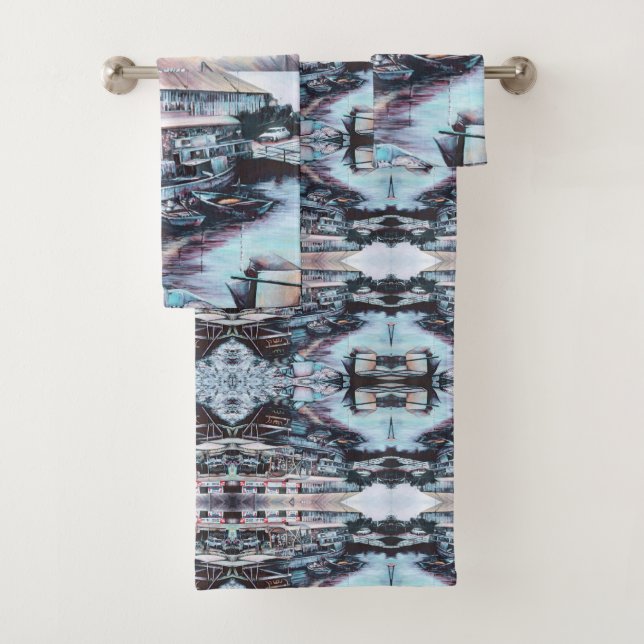 Sultry Prelude to Dusk, Jaffe, Israel Bath Towel Set (Insitu)
