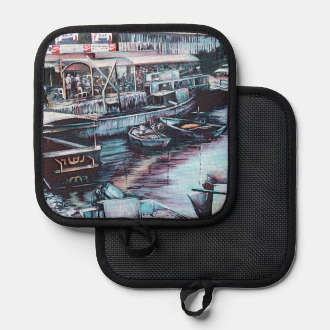 Sultry Prelude to Dusk, Jaffé, Israel Pot Holder (Front/Back)