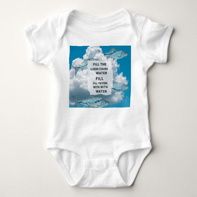 sum cloud and fish baby bodysuit (Front)