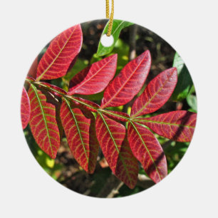 Sumac Leaves In Autumn Ceramic Tree Decoration