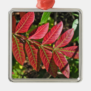 Sumac Leaves In Autumn Metal Tree Decoration