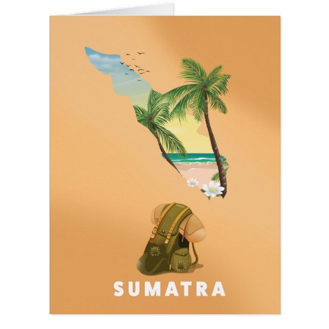 Sumatra illustrated map travel poster (Front)