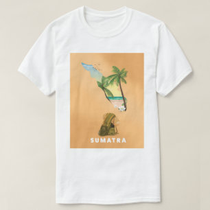 Sumatra illustrated map travel poster T-Shirt
