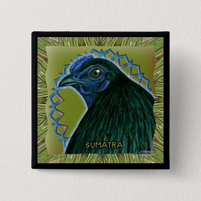 Sumatra Rooster Framed 15 Cm Square Badge (Front)