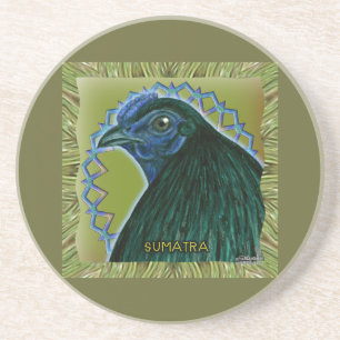 Sumatra Rooster Framed Coaster