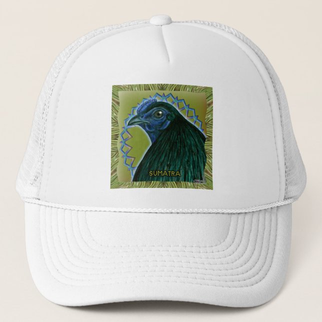 Sumatra Rooster Framed Trucker Hat (Front)