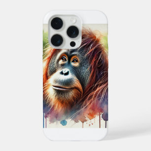 Sumatran orangutan 080824AREF129 - Watercolor iPhone 15 Pro Case