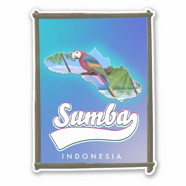 Sumba Island Indonesia travel map (Front)