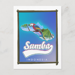 Sumba Island Indonesia travel map Holiday Postcard