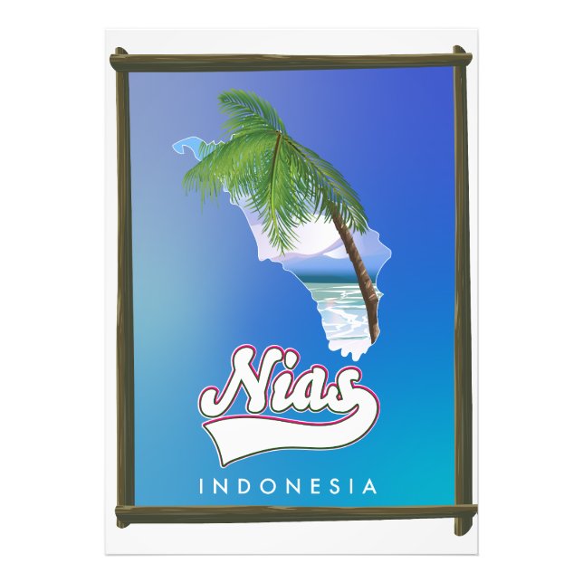 Sumba Island Indonesia travel map Photo Print (Front)