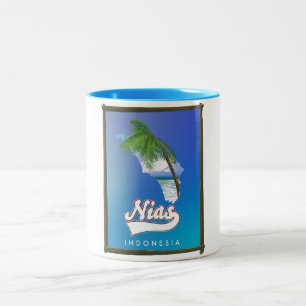 Sumba Island Indonesia travel map Two-Tone Coffee Mug