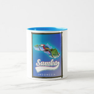 Sumba Island Indonesia travel map Two-Tone Coffee Mug