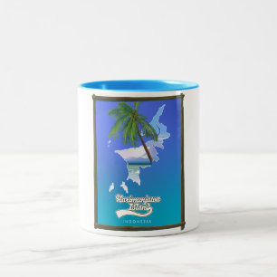 Sumba Island Indonesia travel map Two-Tone Coffee Mug