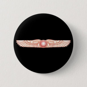 Sumerian Anunnaki Winged Sun Disc 6 Cm Round Badge