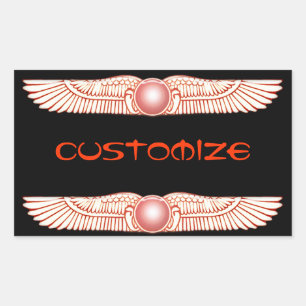 Sumerian Anunnaki Winged Sun Disc Rectangular Sticker